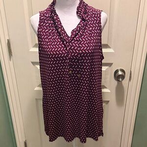 Michael Kors Pink and Black Geometric Top